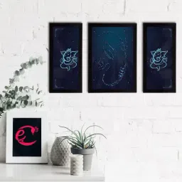 eCraftIndia Set of 3 Lord Ganesha Satin Matt Texture UV Art Painting-15