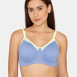 Zivame Blue Non-wired Non-padded Full Coverage  Bra-image-37