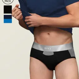XYXX Navy & Black Briefs(Pack Of 3)-picture-27