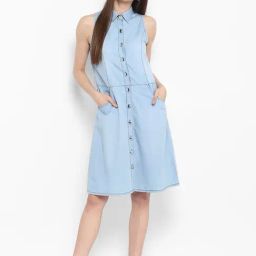 StyleStone Blue Regular Fit Shirt Dress-image-22