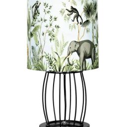 Homesake Retro Metal Wire Table Lamp Cage Base Fabric Lampshade Jungle Shade-0