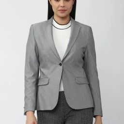 Van Heusen Grey Textured Blazer-image-77