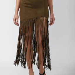Forever 21 Brown Midi Skirt-image-50