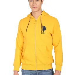 U.S. Polo Assn. Yellow Cotton Regular Fit Hooded Sweatshirt-picture-23