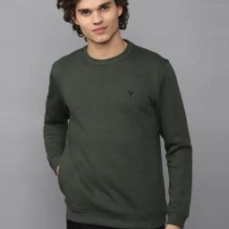 Men Green Crew Neck Full Sleeves Casual Sweatshirt-image-9