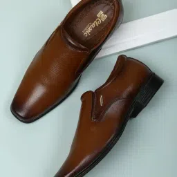 Red Chief Tan Formal Slip-Ons-image-25