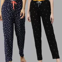 Kryptic Blue & Black Printed Pure Cotton Elasticated Waist Band Regular Fit Pyjamas - Pack of 2-image-19