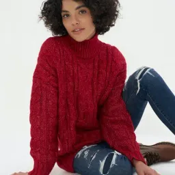 American Eagle Outfitters Red Knitted Sweater-picture-16