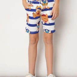 Jack & Jones Junior Blue & White Striped Shorts-image-91