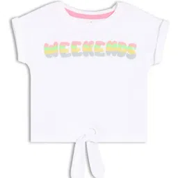 MINIKLUB Girls White Knit Printed Regular Fit Knit Top-image-16
