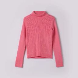 Fame Forever by Lifestyle Girls Pink Solid Full Sleeves Skivi-picture-1