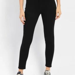 MADAME Black Blended Skinny Fit Mid Rise Jeans-image-46