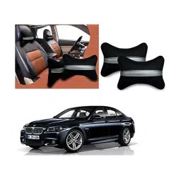 Auto Pearl Black Silver Strip Car Neck Cushion/Neck Pillow Compatible with BMW 5 Series-34