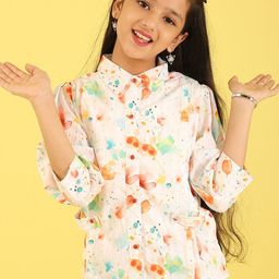 Miss & Chief Girls Abstract Printed Shirt Style Top-picture-32