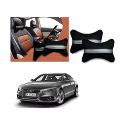 Auto Pearl Black Silver Strip Car Neck Cushion/Neck Pillow Compatible with Audi A7-image-78