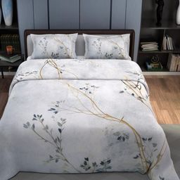 Synergized Cotton Grey Printed Cotton King Bedsheet With 2 Pillow Covers 2.74m x 2.74m-picture-5