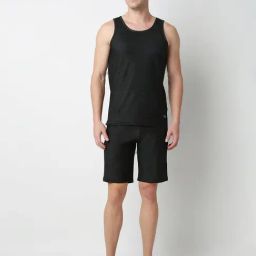UnderJeans by Spykar Dark Denim Black Blended Solid Vests-image-14