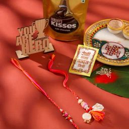 NVR Multicolor Artificial Stones & Beads Bhaiya Bhabhi Rakhi - Set of 2 image 2