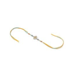 NVR Multicolor Artificial Stones & Beads Floral Bhaiya Bhabhi Rakhi - Set of 2 image 4