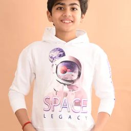 LilPicks Kids White Printed Full Sleeves Hoodie-image-55