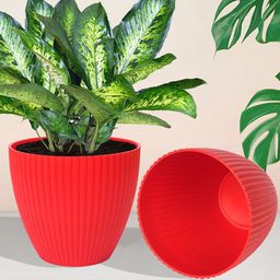 Kuber Industries Red 5 Pcs Mega Flower Planters image 1