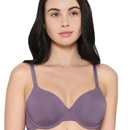 Wacoal Purple Polyamide Padded Under-Wired Solid T-Shirt Bra-image-29