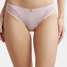 Jockey 1813 Women's Medium Coverage Soft Touch Microfiber Nylon Mid Waist Lace Styled Bikini-image-67