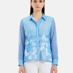 Kazo Blue Printed Shirt-image-19