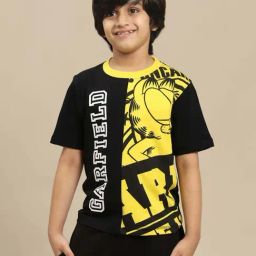 Kidsville Boys Black & Yellow Cotton Printed Tshirt-picture-13