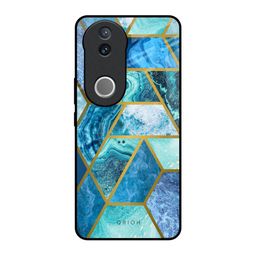 QRIOH Quirky Geometrical Marble Real Printed Vivo V50 5G Back Case-6