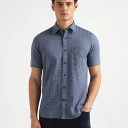 Arrow Sport Blue Cotton Regular Fit Printed Shirt-picture-18