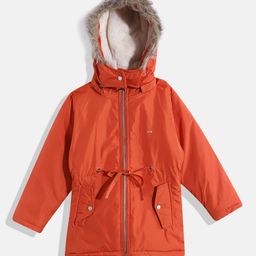 Okane Girls Longline Parka Jacket-image-4