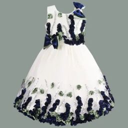 Wish Karo Kids Dark Blue Embellished Frock-image-80