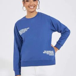 Styli Navy Printed Sweatshirt-picture-0