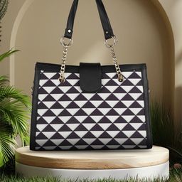 MINI WESST Women Geometric Printed Structured Shoulder Bag-10