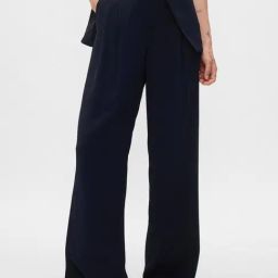 GAP Navy Blue Polyester Solid Trousers-image-11