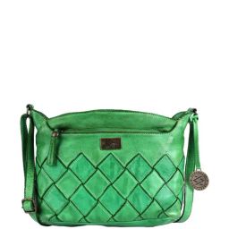 KOMPANERO Aria Green Textured Sling Handbag-12