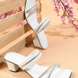 The White Pole Women's White Casual Sandals-image-59