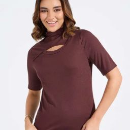 Styli Brown Slim Fit Top-picture-12