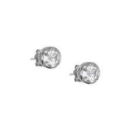 Soraya Luxe 925 Sterling Silver Moissanite Diamond Rhodium-Plated Eternal Stud Earrings image 4