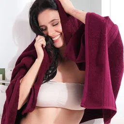 LacyLook Maroon Cotton 600 GSM Bath Towel-12