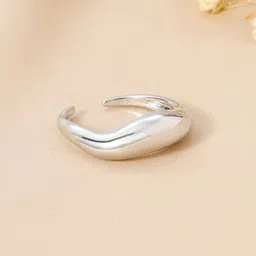 SALTY Women & Girls Molten Wave Silver Stylish Adjustable Finger Ring-image-46