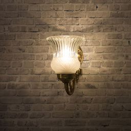 Fos Lighting Gold-Toned & White Self Design Antique Brass Wallchiere-image-30