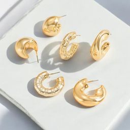 Jewels Galaxy Contemporary Half Hoop Earrings-picture-15