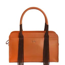 Tohl Rp1 Tamara Tan & Brown Fringed Leather Handbag-image-58
