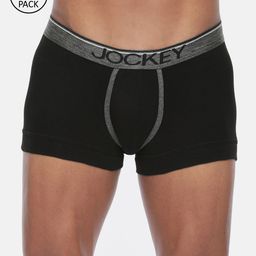 Jockey Men Pack of 2 Black Solid Trunks 11036488-2-46