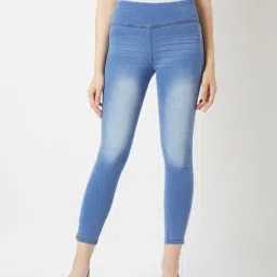 Miss Chase Light Blue Cotton Jeggings-picture-30