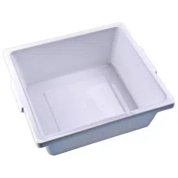 Abdos 360 x 310 x 130 mm White PP Utility Tray For Routine Washing And Transporting Material, P90116 (Pack of 6) image 1