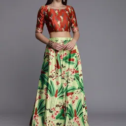 Kaizen TEXO FAB Printed Semi-Stitched Lehenga & Unstitched-picture-39