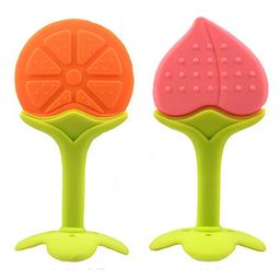 Enorme Silicone Orange & Peach Shape Teether Pack of 2 - Multicolour-16